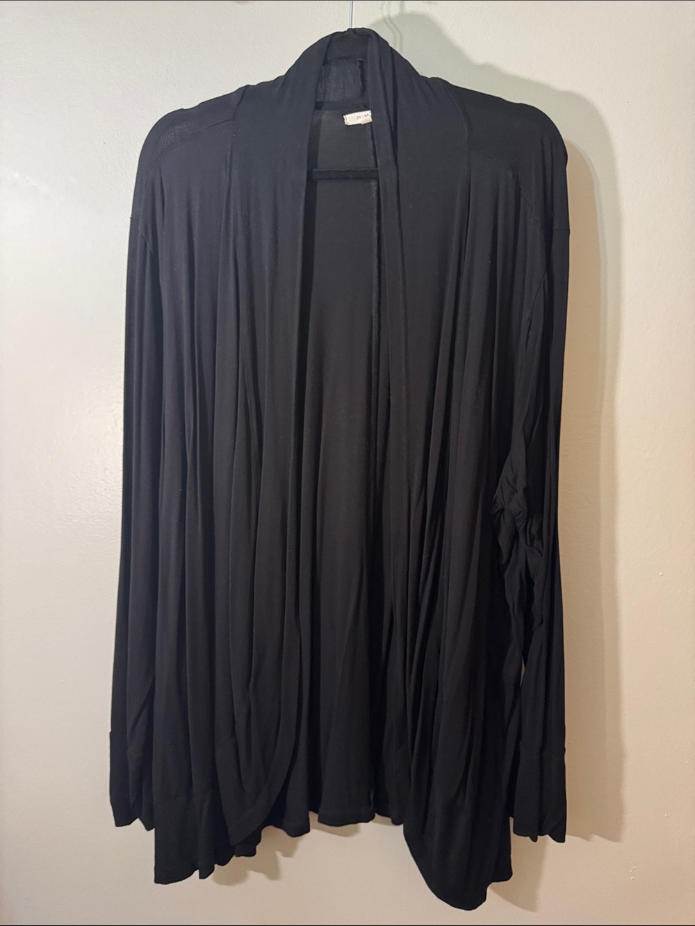 Maurices Black Draped Open-Front Cardigan